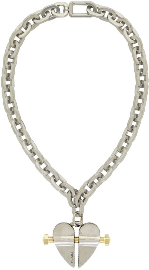 prada silver necklace.